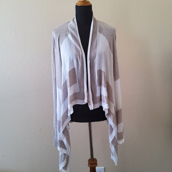 INC International Concepts Open Front Color Block Draped Cardigan S - Picture 1 of 8